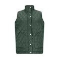 thumbnail image 6 of Women's Stand Collar Sleeveless Vest, Quilted Zip Up Vest, Lightweight Puffer Vest, Warm Winter Vest Top, Casual Outerwear Vest, Pocket Detail Sleeveless Jacket Blackish Green, 6 of 7