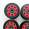 thumbnail image 4 of Roue de Patin en Ligne PU Résistante à l'Usure 58mm 82A Patins Trottinette Roues de Remplacement Remplacement Noir+rouge, 4 of 9