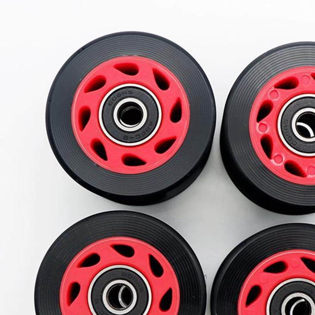 tredstone Roue de Patin en Ligne PU Résistante à l'Usure 58mm Roues 82A Remplacement Noir+rouge
