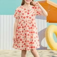 thumbnail image 6 of Cethrio Girls Summer Dresses 2025, A-Line Crewneck Printed Cotton Casual Dresses Red Size 7-8T, 6 of 6