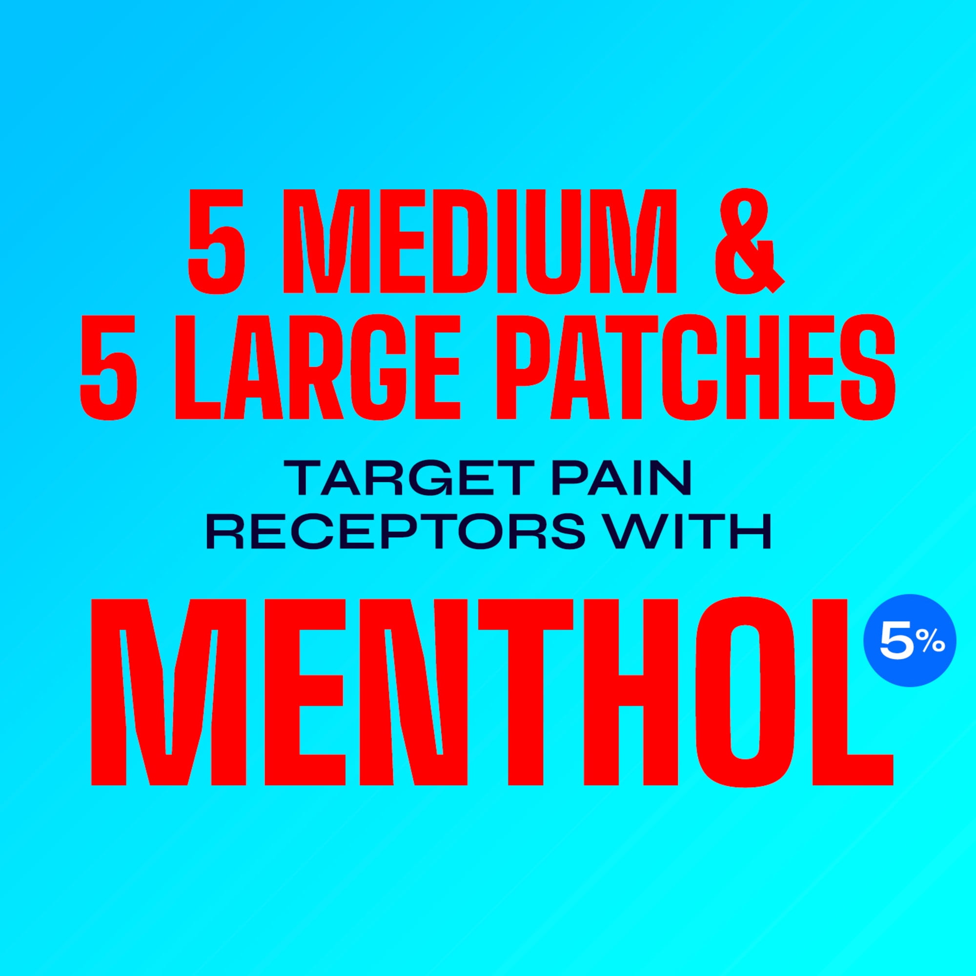Icy Hot Original Pain Relief Patch Variety Pack, 5 Medium and 5 Large Comfortable Fabric Patches With Menthol 5%, Contrast Therapy for Backaches, Joints, Muscle Strains and Arthritis, 10 Count