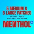 thumbnail image 6 of Icy Hot Original Pain Relief Patch Variety Pack, 5 Medium and 5 Large Comfortable Fabric Patches With Menthol 5%, Contrast Therapy for Backaches, Joints, Muscle Strains and Arthritis, 10 Count, 6 of 14
