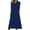 Dark Blue, variant on Summer Fashion Plus Size Dresses for Women Solid Color Casual-neck Button Up Short Sleeved Vacation Pocket