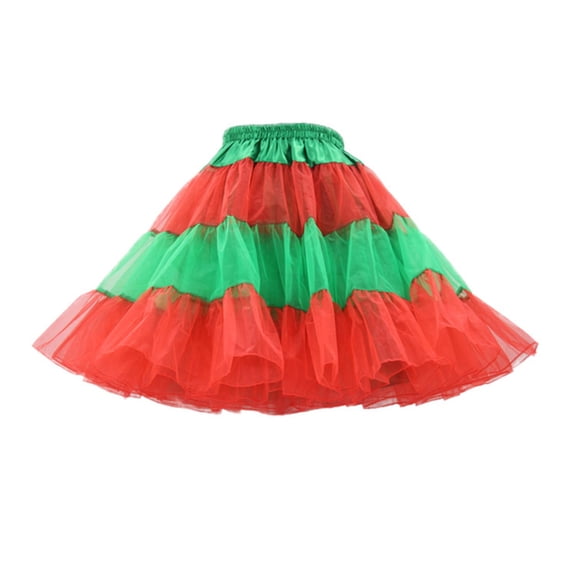 Hxlamzoo Women's Tutu Dress - Color-Blocking Mesh Ballet Tutu for Dance Performance - Puffy Ball Gown with Multi-Layer Sheer Design