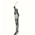 thumbnail image 5 of Women Sexy Lingerie Bodysuits stockings stretchable split halter neck fishnet Black one size, 5 of 5