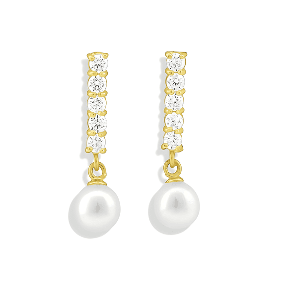 Vinali  Women's 14K Yellow Gold Pearl Drop Earrings - 0.60 in