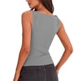 thumbnail image 5 of Aezemi Women Ruched Cami Tank Tops, Slim Fit Sleeveless Twist Straps Asymmetrical Camisoles, Going out Summer Fashion Wear, 5 of 7