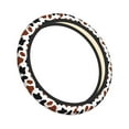 thumbnail image 2 of Balery Brown Black Cow print Steering Wheel Covers Elastic Skidproof Steering Wheel Protective Cover Case for Men Women Universal 15 Inches Cars Accessories, 2 of 8