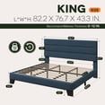 thumbnail image 7 of Einfach King Bed Frame, Platform Bed Frame with Panel Upholstered Fabric Headboard, Blue, 7 of 7