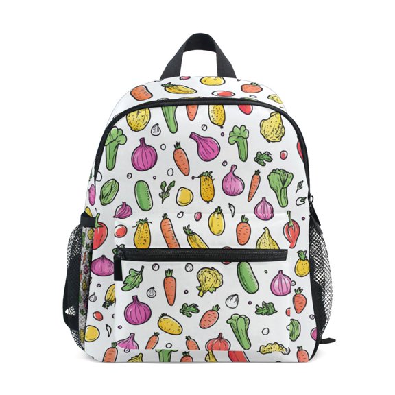 FORMRS School Backpack with Front Zippered Pocket 12" Student Travel Daypack, Various Vegetables Pattern
