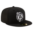 thumbnail image 3 of Men's New Era Black Boston Celtics Black & White Logo 59FIFTY Fitted Hat, 3 of 7