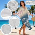 thumbnail image 6 of Xoenoiee Cherry Blossom Sea Waves Print Kaftan Dress for Women Plus Size Caftan Maxi Beach Dress V-Neck Moo Moos Loungewear Summer Swimsuit Cover Up for Pool Vacation, 6 of 7