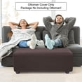 thumbnail image 4 of SNNROO Stretch Indoor Ottoman Slipcover Jacquard Rectangle Footstool Cover Dark Gray X-Large, 4 of 7