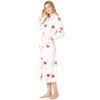 Carole Hochman Plush Velour Long Wrap Robe White/Red Floral