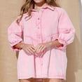 thumbnail image 2 of CNKOO Robe Chemise en Denim Décontractée d'Été pour Femmes Manches Courtes Babydoll à Volants Robe en Jean Ample Tunique, 2 of 7