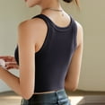 thumbnail image 4 of LLYWEY Ribbed Crop Tops with Built in Bra Sleeveless Cropped Tank Top (Women's Plus), 4 of 6