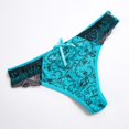 thumbnail image 2 of Alun Women's Stylish Floral Print Thong Comfortable Breathable Lace Splicing Underwear Low Rise Lightweight Soft Fashion Everyday Briefs Underwear Blue M, 2 of 3