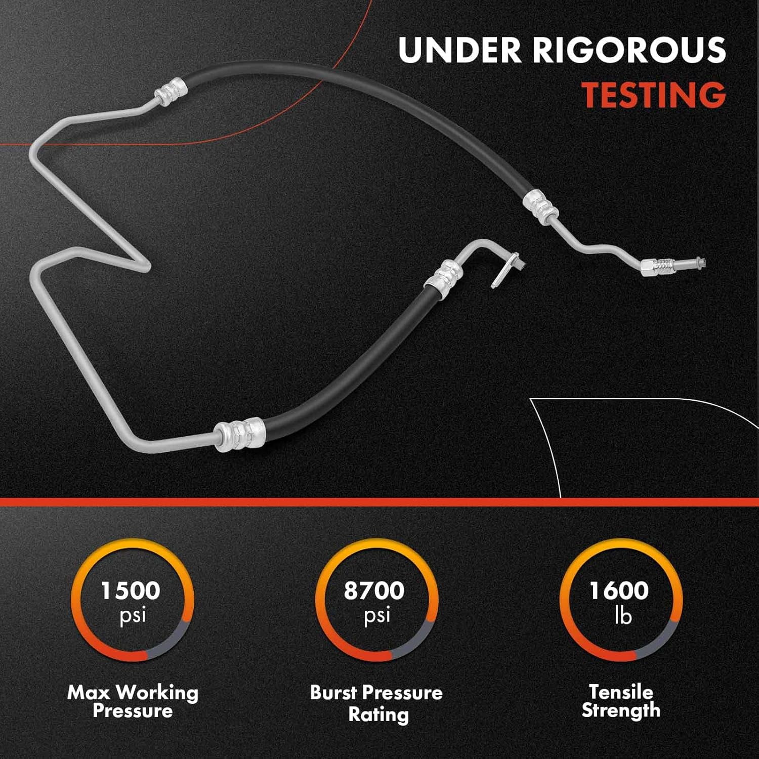 A-Premium Power Steering Pressure Hose Line Assembly Compatible with Honda Civic 1996-2000 & Acura EL 1997-2000, 1.6L SOHC, with O-ring, Pump to Gear/Rack Pinion