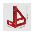 thumbnail image 5 of Multi-Angle Metric Woodworking Ruler Line Drawing Ruler Angle Ruler Woodworking Tool Line Drawing Tool Red, 5 of 6