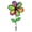 12" Jewel, variant on In the Breeze 2639 — 12-Inch Rainbow Flower Spinner with Leaves — Colorful Wind Spinner for Your Yard or Garden