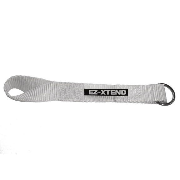 EZ-Xtend Premium D-Ring Strap - Loop Railing Boat Accessory (White, 8 1/2 inches with D-Ring & Loop)