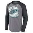 thumbnail image 2 of Men's Fanatics Heather Gray Philadelphia Eagles Super Bowl LIX Champions Historic Win Raglan Tri-Blend Long Sleeve, 2 of 4