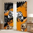 thumbnail image 2 of Feelyou 3D Gamepad Lover Black Out Curtains for Teens, Video Gaming Gamer Curtains Pack of 2 (42x63 Each), Orange Cartoon Game Theme Bedroom Curtains, Window Curtains Home Decor, 2 of 6