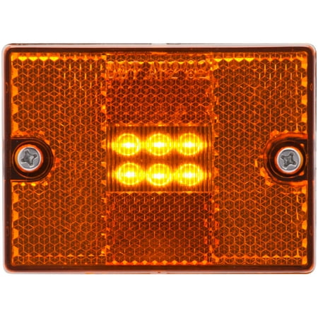 Optronics 3-LED marker/clearance light; stud mount black base; amber lens with built-in reflector; hard wired, includes separate ground wire; mounting hardware