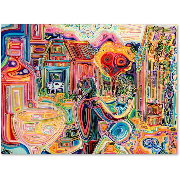 Trademark Fine Art "The Cow Sees Everything" Canvas Art by Josh Byer