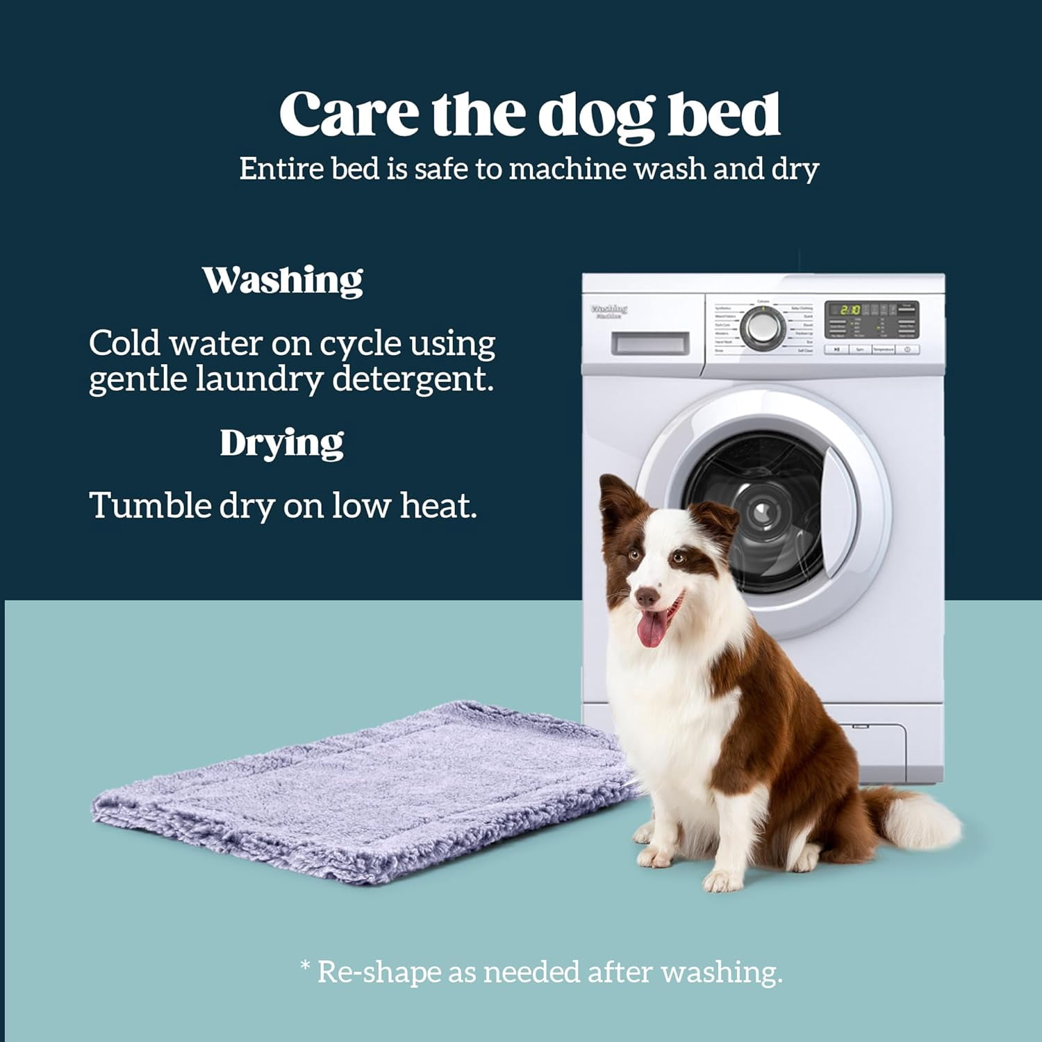 PELZIN Stoutwool Indestructible Dog Bed - Fluffy Chew Proof Dog Crate Pad - Tough Kennel Pad for Aggressive Chewers - Washable, Ideal for Large Breeds & Fits 42-Inch Crate - 41"x27", Jacaranda