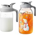 thumbnail image 1 of Christmas Elements 64 oz Glass Pitcher with Lid and Grey Breast Milk Pitcher, 1 of 5