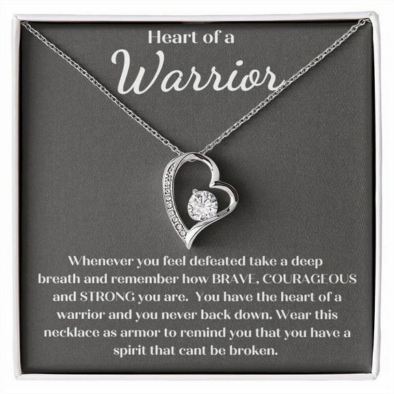 Mental Health Necklace Heart of a Warrior Necklace, Sister Gifts, Gift for Friend, Encouragement Gifts, Mental Health Awareness Gift