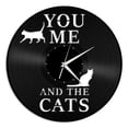 thumbnail image 2 of Amblelife You and Me and the Cats Vinyl Wall Clock Unique Gift for Friends Home Decoration Vintage Design Office Bar Room Home Decor, 2 of 7