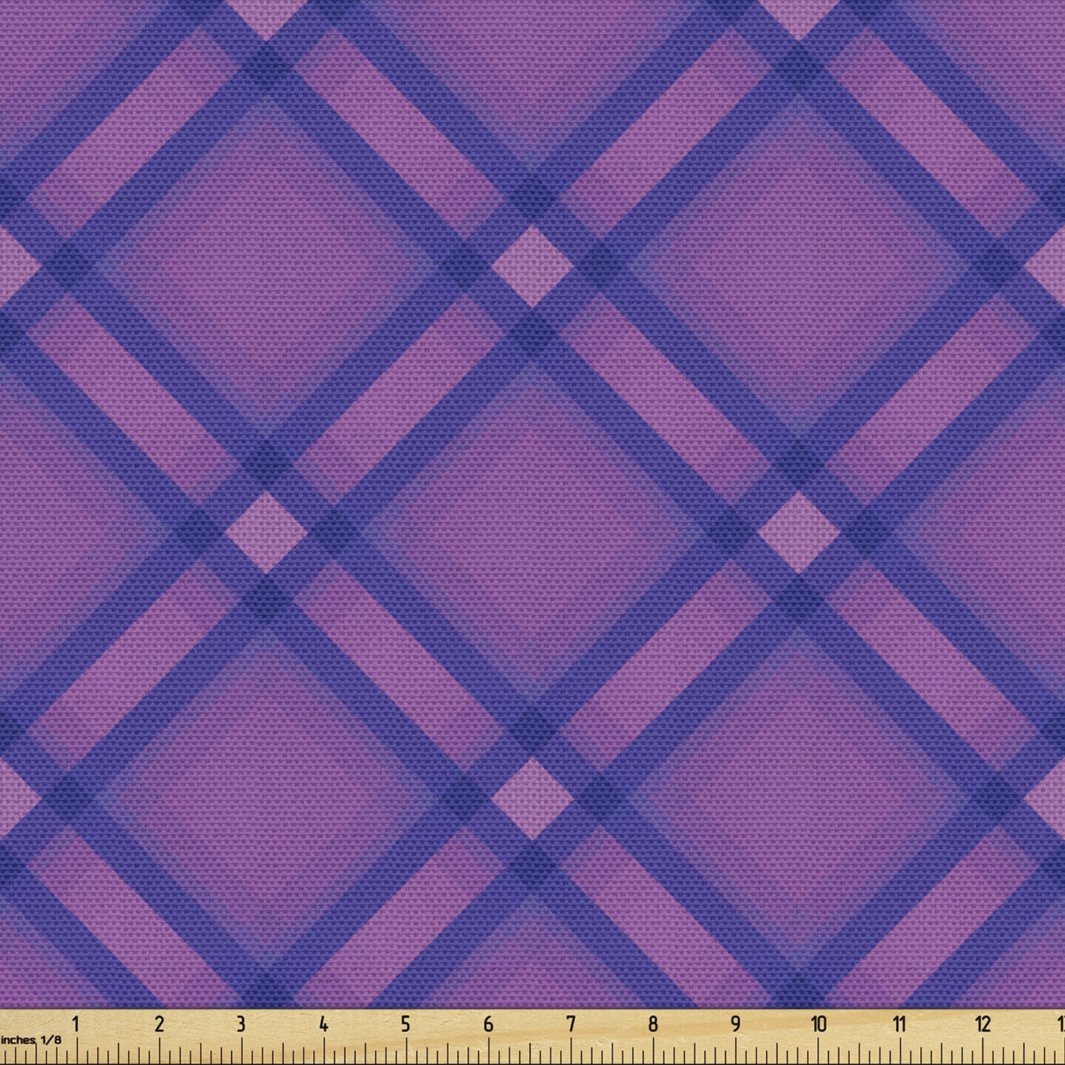 Plaid Sofa Upholstery Fabric by the Yard, Purple Awakening Tones