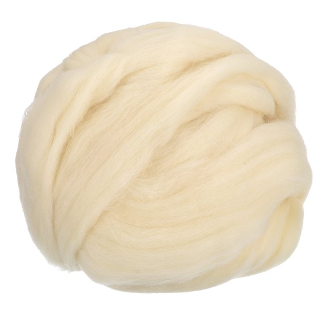 Unique Bargains Needle Felting Wool, 8.5Oz Nature Fibre Wool Yarn Roving for Wet Felting, Handcrafts (Light Apricot White)
