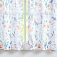 thumbnail image 4 of Floral Print Kitchen Curtains 24 inch Purple and Orange Tier Curtains for Small Windows Semi-Sheer Window Treatment Sets for Bathroom/Bay Window/Dining Room,28" W x 24" L Rod Pocket, 4 of 6