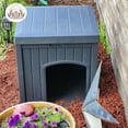 thumbnail image 6 of EHHLY Outdoor Cat House Waterproof, Outside Multiple Feral Cat Houses Weatherproof, Cat Litter Box Enclosure, Durable Resin Plastic, Grey, 6 of 9