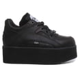thumbnail image 2 of Buffalo 1533069 Women's Lace Up Leather Platform Sneakers In Black Size 10, 2 of 6