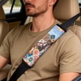 thumbnail image 4 of Xoenoiee Blue Boho Mandala Highland Cattle Print Car Seat Covers Set Waterproof Leather Front Seat Covers with Safety Shoulder Pad and Armrest Cover, Non-Slip 5 Pack Automotive Interior Accessories, 4 of 7
