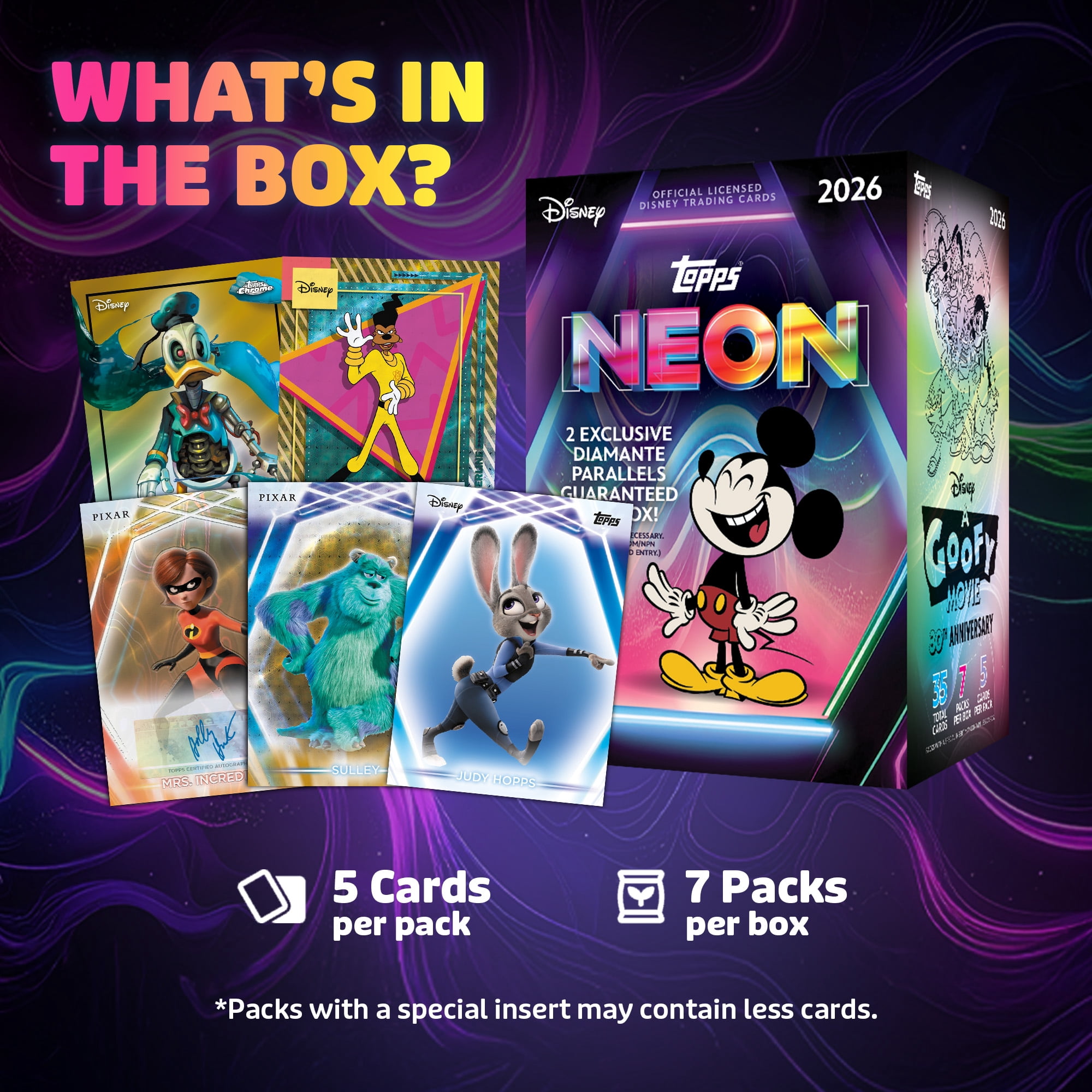 2026 Topps Disney Neon - Factory Sealed - Value Box - Walmart.com