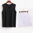 thumbnail image 2 of Conjunto Deportivo de los Hombres, Moda Casual de Color Sólido Cuello en V sin Mangas de Elasticidad Superior para el Desgaste Al Aire Libre, Traje Atlético de Humedad, 2 of 4