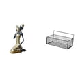 thumbnail image 1 of Estatua de mujer tribal africana hecha a mano, decoración de mesa y pieza de arte de resina con estantes multiusos y cesta de almacenamiento de alambr, 1 of 8
