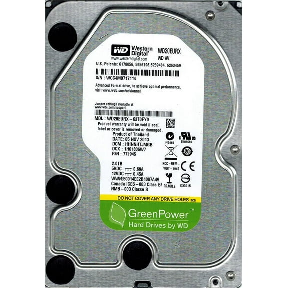 Western Digital WD20EURX-63T0FY0 2TB DCM: HHNNHTJMGB