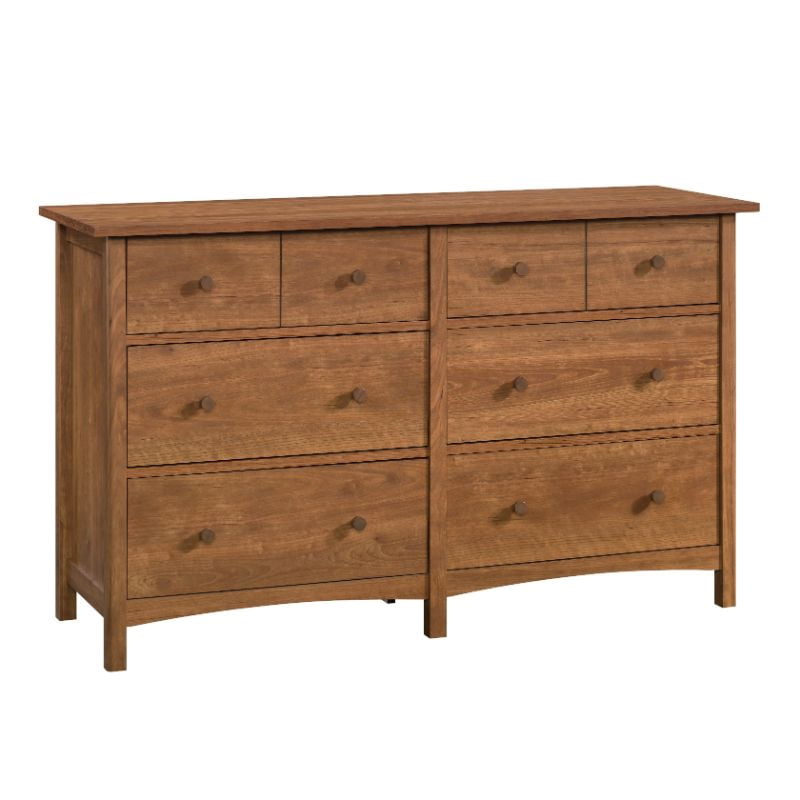Sauder Union Plain Engineered Wood 6, Grain Wood Furniture Shaker 6 Drawer Solid Dresser Walnut