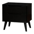 thumbnail image 2 of Furniture of America Belkor Mid-Century Modern Wood 2-Drawer Nightstand in Black, 2 of 12