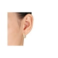 thumbnail image 3 of Gem & Harmony 10K Yellow, White and Rose Gold Triple Row Twisted Hoop Earrings for Women, 3 of 4