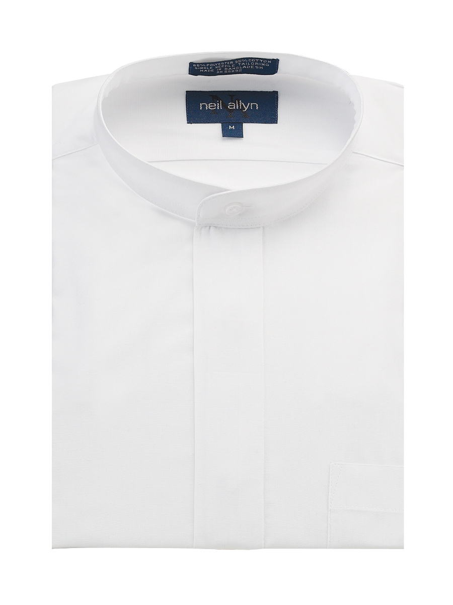 Banded Collar Dress Shirt-4XL 