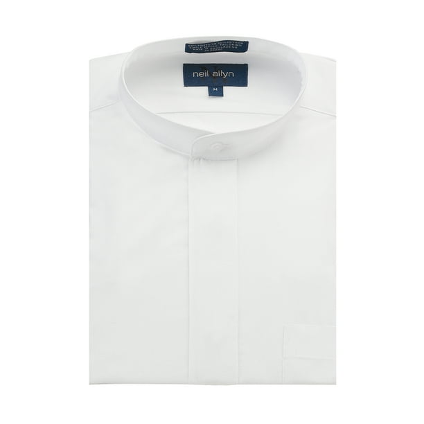 Neil Allyn Neil Allyn Men's White Banded Collar Dress ShirtXS