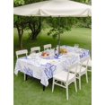 thumbnail image 4 of Outdoor Tablecloth with Umbrella Hole for Patio/Picnic/Party/Camping, Coastal Purple Coral Waterproof Table Cloth Rectangle Table Cover Washable, Nautical Ocean Seaside Beach (60"x 120"), 4 of 8