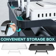 thumbnail image 2 of Tunhigl Versatile Computer Monitor Rack - Adjustable TV Set-top Box & Router Storage Shelf with Non-Slip Rubber Dots, Space-Saving Foldable Design for Home & Office White, 2 of 7